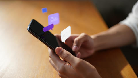 mobile device being held