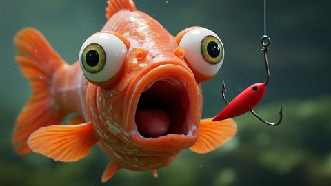 goldfish and a hook