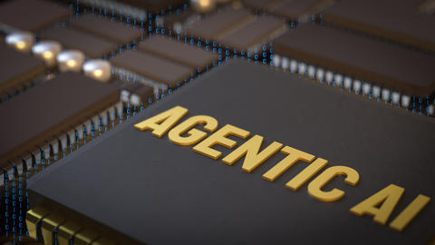 computer chip with the words agentic ai on it
