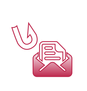 illustration of a fishing hook hovering over a mail envelope