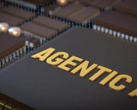 computer chip with the words agentic ai on it